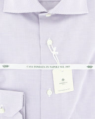 Luigi Borrelli White Houndstooth Shirt - Slim - (81LB) - Parent