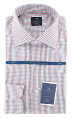 Luigi Borrelli Red Check Shirt - Slim - 17.5/44 - (EV0668340RIO)