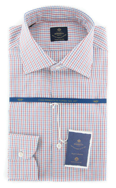 Luigi Borrelli Red Check Shirt - Slim - (EV0668340RIO) - Parent