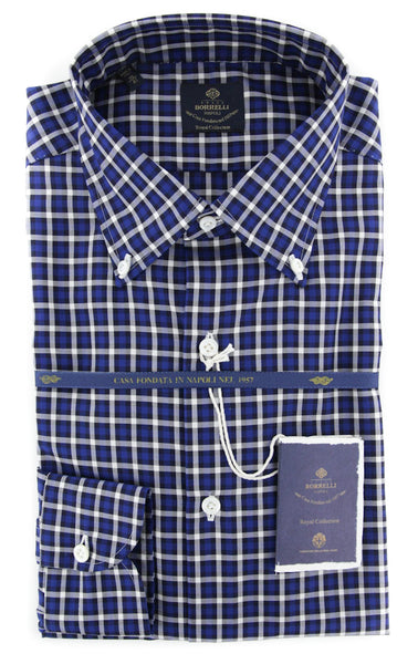 Luigi Borrelli Blue Plaid Shirt - (EV0680370STEFANO) - Parent