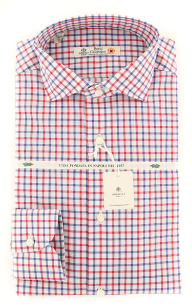 Luigi Borrelli Red Check Shirt - Slim - (201803222) - Parent