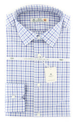 Luigi Borrelli Blue Check Shirt - Slim - (201803224) - Parent