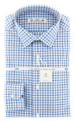 Luigi Borrelli Turquoise Check Shirt - Extra Slim - 15.5/39-(201803225)