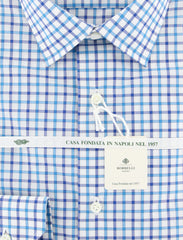 Luigi Borrelli Turquoise Check Shirt - Extra Slim - (201803225) - Parent