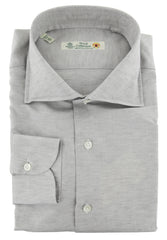 Luigi Borrelli Light Gray Melange Dress Shirt - Slim - 15/38 - (91)