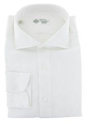 Luigi Borrelli White Solid Dress Shirt - Slim - XL US/XL EU - (9T)