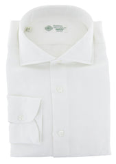 Luigi Borrelli White Solid Dress Shirt - Extra Slim - L US/L EU - (9T)