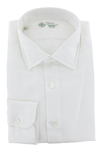 Luigi Borrelli White Solid Dress Shirt - Slim - (9V) - Parent