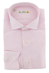 Luigi Borrelli Pink Solid Cotton Dress Shirt - Extra Slim - 15.5/39 - (8L)