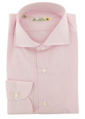 Luigi Borrelli Pink Solid Cotton Dress Shirt - Slim - 15.75/40 - (8F)