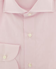 Luigi Borrelli Pink Solid Cotton Dress Shirt - Slim - (8F) - Parent
