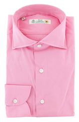 Luigi Borrelli Pink Solid Cotton Shirt - Slim - (301) - Parent