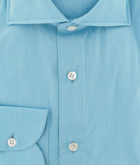 Luigi Borrelli Turquoise Melange Cotton Shirt - Slim - (309) - Parent