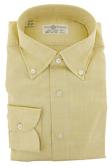 Luigi Borrelli Yellow Solid Cotton Dress Shirt - Slim - 15.5/39 (100)