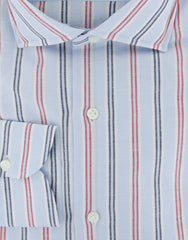 Luigi Borrelli Light Blue Striped Dress Shirt - Slim - (9X) - Parent
