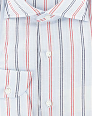 Luigi Borrelli Light Blue Striped Shirt - Slim - (283) - Parent