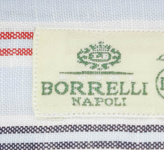Luigi Borrelli Light Blue Striped Shirt - Slim - (283) - Parent