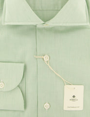 Luigi Borrelli Green Striped Cotton Shirt - Slim - (ZN) - Parent