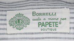 Luigi Borrelli Light Gray Striped Linen Shirt - Extra Slim - (ZK) - Parent