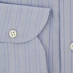 Luigi Borrelli Light Blue Striped Dress Shirt - Slim - (8Z) - Parent