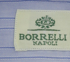 Luigi Borrelli Light Blue Striped Dress Shirt - Slim - (8Z) - Parent