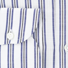 Luigi Borrelli Navy Blue Striped Cotton Shirt - Slim - (275) - Parent