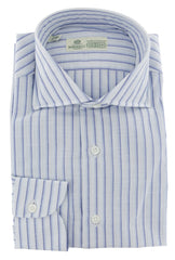 Luigi Borrelli Light Blue Striped Dress Shirt - Extra Slim - 15/38 - (82)