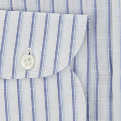 Luigi Borrelli Light Blue Striped Dress Shirt - Extra Slim - (82) - Parent
