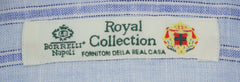 Luigi Borrelli Light Blue Striped Linen Dress Shirt - Slim - (93) - Parent