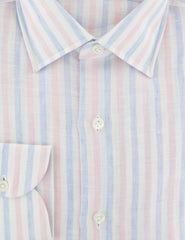 Luigi Borrelli Pink Striped Linen Shirt - Slim - (ZW) - Parent