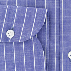 Luigi Borrelli Blue Striped Cotton Shirt - Slim - (277) - Parent