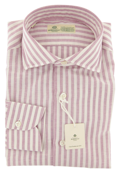Luigi Borrelli Lavender Purple Striped Shirt - Slim - (ZH) - Parent