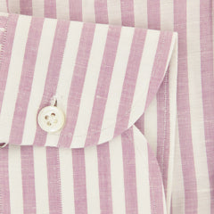 Luigi Borrelli Lavender Purple Striped Shirt - Slim - (ZH) - Parent