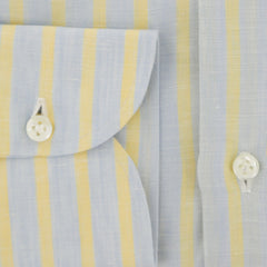 Luigi Borrelli Yellow Striped Linen Dress Shirt - Slim - (98) - Parent