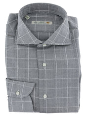 Luigi Borrelli Gray Plaid Cotton Dress Shirt - Slim - (8D) - Parent