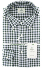 Luigi Borrelli Dark Green Plaid Cotton Shirt - Extra Slim - 15.75/40 - (6W)