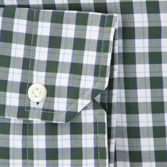 Luigi Borrelli Dark Green Plaid Cotton Shirt - Extra Slim - (6W) - Parent