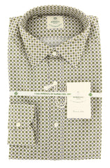 Luigi Borrelli Olive Green Foulard Shirt -Extra Slim- 15.5/39 -(EV181495SE31PT1)