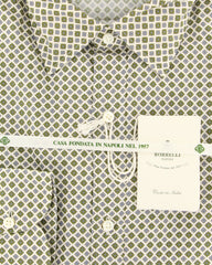 Luigi Borrelli Olive Green Foulard Shirt -Extra Slim- (EV181495SE31PT1) - Parent