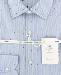 Luigi Borrelli Light Blue Foulard Cotton Shirt - Extra Slim - (6Y) - Parent