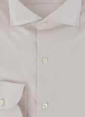 $500 Luigi Borrelli Cream Solid Cotton Shirt - Slim - (LB12272516) - Parent