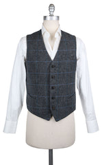 Luigi Borrelli Gray Wool Window Pane Vest - 38/48 - (LBVEST12170X)