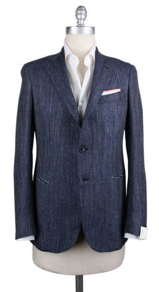 Luigi Borrelli Blue Cashmere Blend Sportcoat - (GU3B166070) - Parent