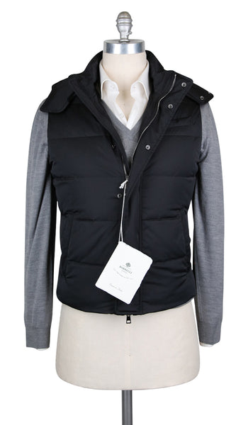 Luigi Borrelli Black Nylon Solid Vest - (LB7002190290) - Parent