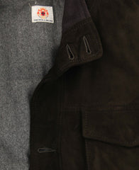 Luigi Borrelli Dark Brown Leather Solid Jacket - (LB701165) - Parent