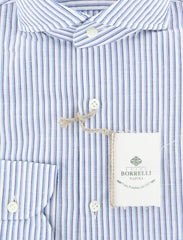 Luigi Borrelli Light Blue Striped Blend Shirt - Slim - (LB45231) - Parent