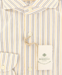 Borrelli Yellow Striped Shirt - Extra Slim - (2018022219) - Parent