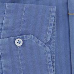 Luigi Borrelli Blue Striped Chambray Shirt - Extra Slim - (464) - Parent