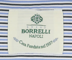 Luigi Borrelli Blue Striped Cotton Shirt - Extra Slim - (CO) - Parent