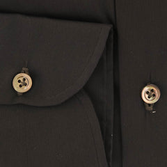 Luigi Borrelli Dark Brown Solid Cotton Shirt - Slim - (307) - Parent